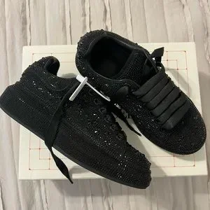Mcqueen Crystal Embellished Shoes Alexander Mcqueen Black